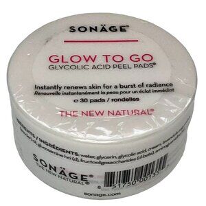 Sonage Glow to Go Glycolic Acid Peel Pads Exfoliation and Resurfacing 30 Pads